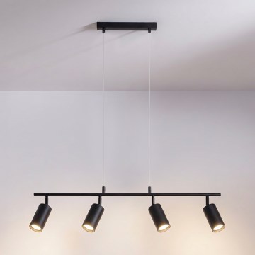 Brilagi - Lámpara colgante con cable SELE 4xGU10/30W/230V negra