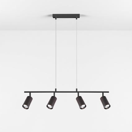 Brilagi - Lámpara colgante con cable SELE 4xGU10/30W/230V negra