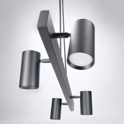 BRILAGI - Lámpara colgante con cable SELE 4xGU10/30W/230V, negra