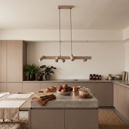 Brilagi - Lámpara colgante con cable SELE 6xGU10/30W/230V beige