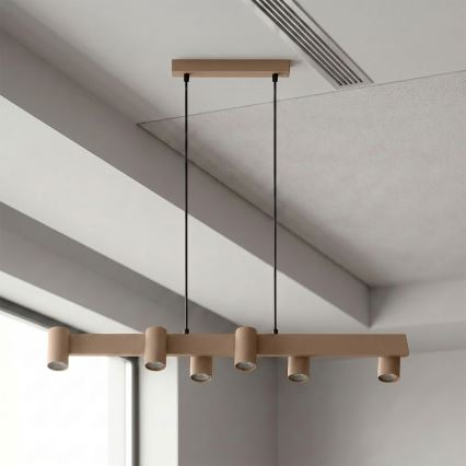 Brilagi - Lámpara colgante con cable SELE 6xGU10/30W/230V beige