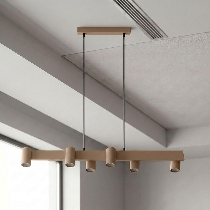 Brilagi - Lámpara colgante con cable SELE 6xGU10/30W/230V beige