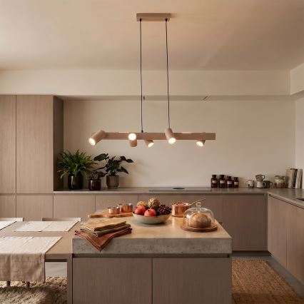 Brilagi - Lámpara colgante con cable SELE 6xGU10/30W/230V beige