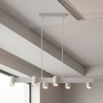 Brilagi - Lámpara colgante con cable SELE 6xGU10/30W/230V blanca