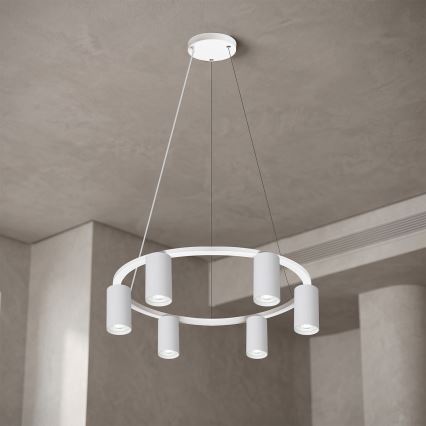 BRILAGI - Lámpara colgante con cable SELE 6xGU10/30W/230V blanca