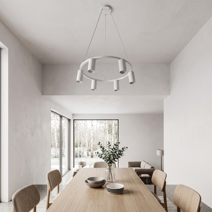 BRILAGI - Lámpara colgante con cable SELE 6xGU10/30W/230V blanca