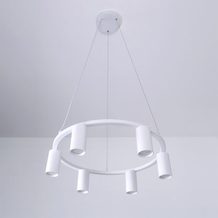 BRILAGI - Lámpara colgante con cable SELE 6xGU10/30W/230V blanca