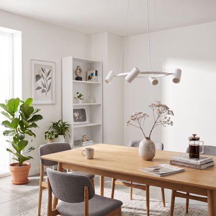 BRILAGI - Lámpara colgante con cable SELE 6xGU10/30W/230V blanca