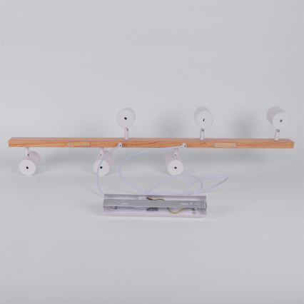 Brilagi - Lámpara colgante con cable SELE 6xGU10/30W/230V blanco/acabado en roble