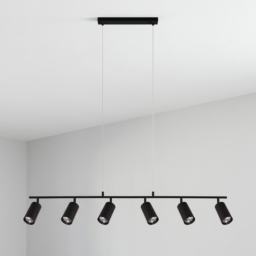 BRILAGI - Lámpara colgante con cable SELE 6xGU10/30W/230V negra