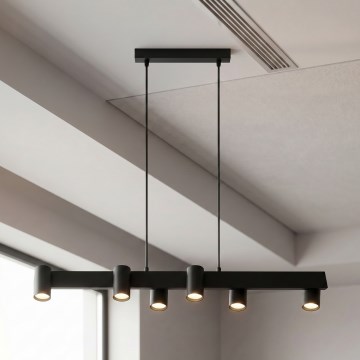 Brilagi - Lámpara colgante con cable SELE 6xGU10/30W/230V negra