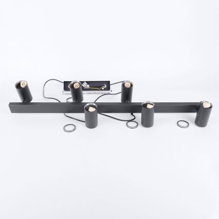 BRILAGI - Lámpara colgante con cable SELE 6xGU10/30W/230V negra