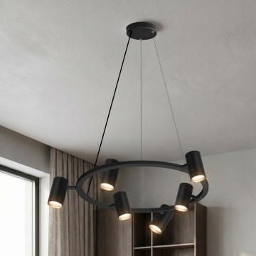 Brilagi - Lámpara colgante con cable SELE 6xGU10/30W/230V, negra