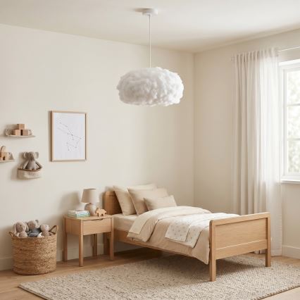 Brilagi - Lámpara colgante con cable SOLEAIR 1xE27/60W/230V Ø 45 cm blanco
