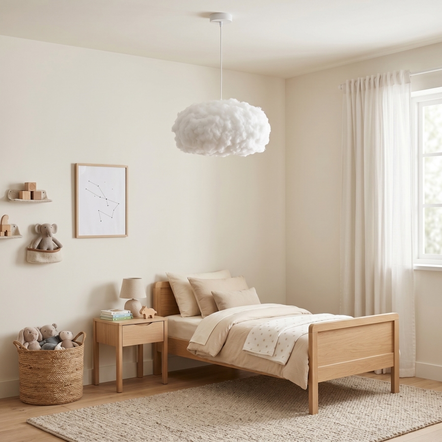 Brilagi - Lámpara colgante con cable SOLEAIR 1xE27/60W/230V Ø 45 cm blanco