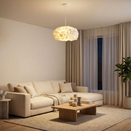 Brilagi - Lámpara colgante con cable SOLEAIR 1xE27/60W/230V Ø 45 cm blanco