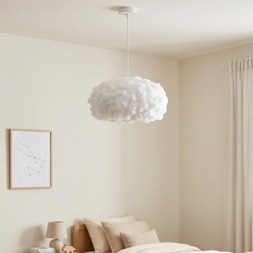 Brilagi - Lámpara colgante con cable SOLEAIR 1xE27/60W/230V Ø 45 cm blanco