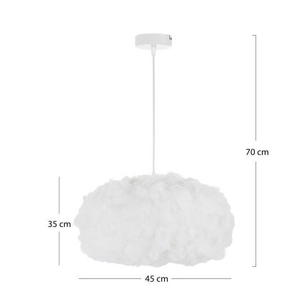 Brilagi - Lámpara colgante con cable SOLEAIR 1xE27/60W/230V Ø 45 cm blanco