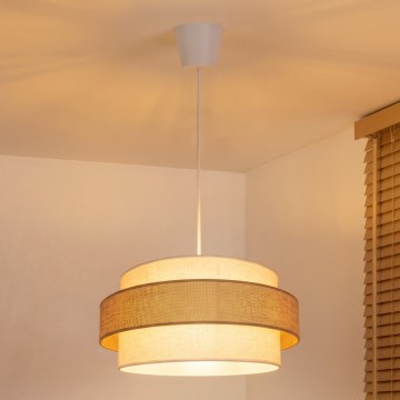 Brilagi - Lámpara colgante con cable SPACE 1xE27/60W/230V Ø 40 cm beige/crema