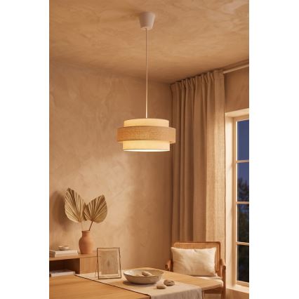 Brilagi - Lámpara colgante con cable SPACE 1xE27/60W/230V Ø 40 cm beige/crema