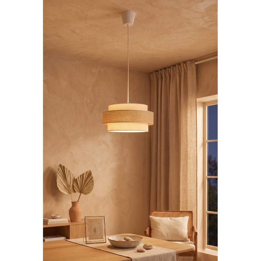 Brilagi - Lámpara colgante con cable SPACE 1xE27/60W/230V Ø 40 cm beige/crema