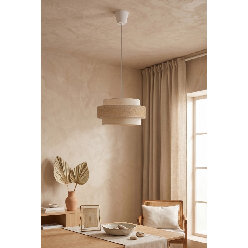 Brilagi - Lámpara colgante con cable SPACE 1xE27/60W/230V Ø 40 cm beige/crema