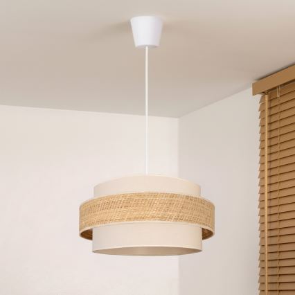 Brilagi - Lámpara colgante con cable SPACE 1xE27/60W/230V Ø 40 cm beige/crema