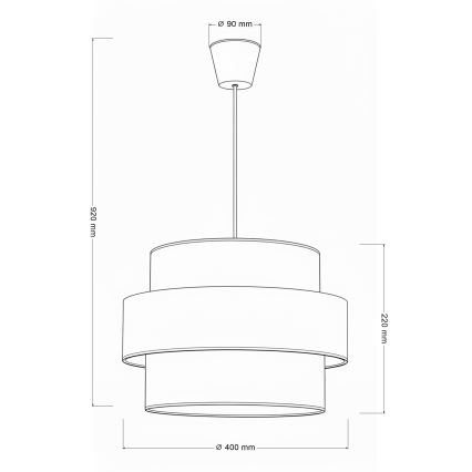 Brilagi - Lámpara colgante con cable SPACE 1xE27/60W/230V Ø 40 cm beige/crema