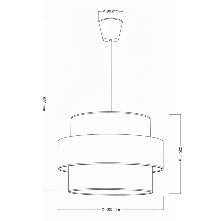 Brilagi - Lámpara colgante con cable SPACE 1xE27/60W/230V Ø 40 cm beige/crema