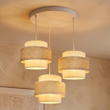 Brilagi - Lámpara colgante con cable SPACE 3xE27/60W/230V Ø 40 cm beige/crema