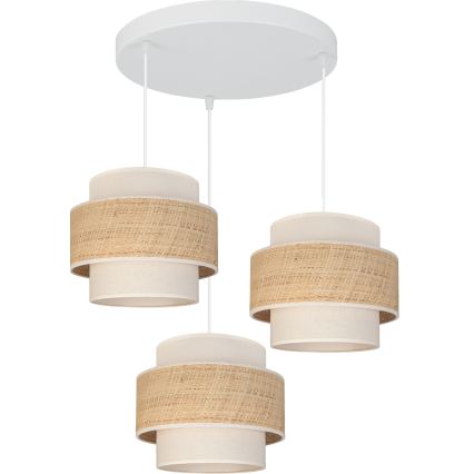 Brilagi - Lámpara colgante con cable SPACE 3xE27/60W/230V Ø 40 cm beige/crema