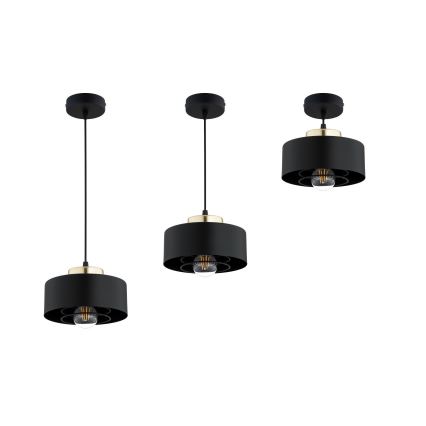 BRILAGI - Lámpara colgante con cable SPRING 1xE27/60W/230V Ø 20 cm negro/dorado
