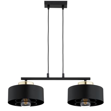 Brilagi - Lámpara colgante con cable SPRING 2xE27/60W/230V negra/dorada