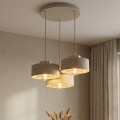 Brilagi - Lámpara colgante con cable SPRING 3xE27/60W/230V beige/dorado