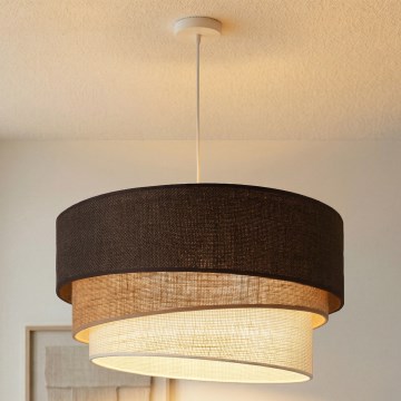 Brilagi - Lámpara colgante con cable TRIO 3xE27/60W/230V Ø 60 cm marrón/beige/blanco