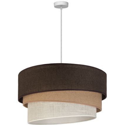 Brilagi - Lámpara colgante con cable TRIO 3xE27/60W/230V Ø 60 cm marrón/beige/blanco