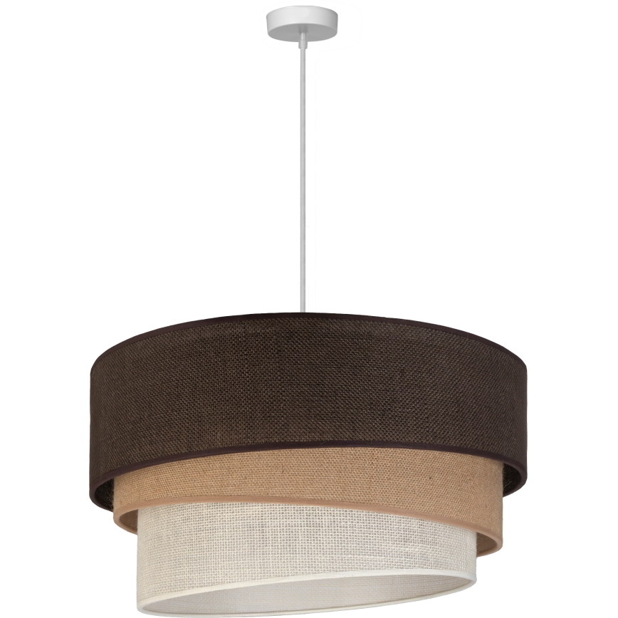 Brilagi - Lámpara colgante con cable TRIO 3xE27/60W/230V Ø 60 cm marrón/beige/blanco