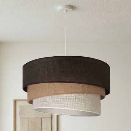 Brilagi - Lámpara colgante con cable TRIO 3xE27/60W/230V Ø 60 cm marrón/beige/blanco