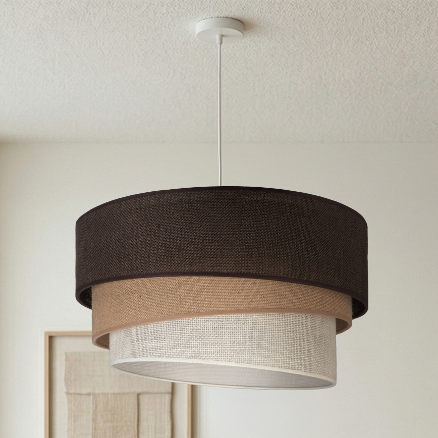 Brilagi - Lámpara colgante con cable TRIO 3xE27/60W/230V Ø 60 cm marrón/beige/blanco