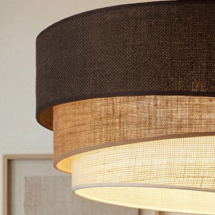 Brilagi - Lámpara colgante con cable TRIO 3xE27/60W/230V Ø 60 cm marrón/beige/blanco