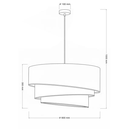 Brilagi - Lámpara colgante con cable TRIO 3xE27/60W/230V Ø 60 cm marrón/beige/blanco