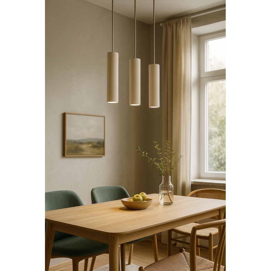 Brilagi - Lámpara colgante con cable TUBE 1xGU10/15W/230V beige/oro