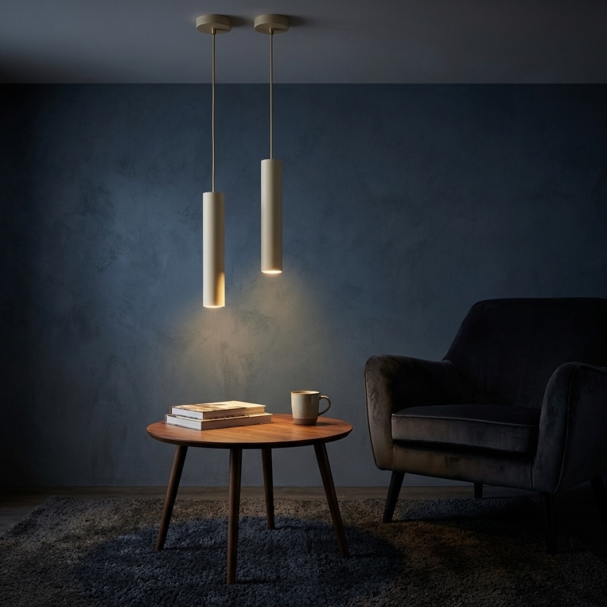 Brilagi - Lámpara colgante con cable TUBE 1xGU10/15W/230V beige/oro