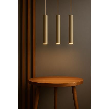 Brilagi - Lámpara colgante con cable TUBE 1xGU10/15W/230V beige/oro