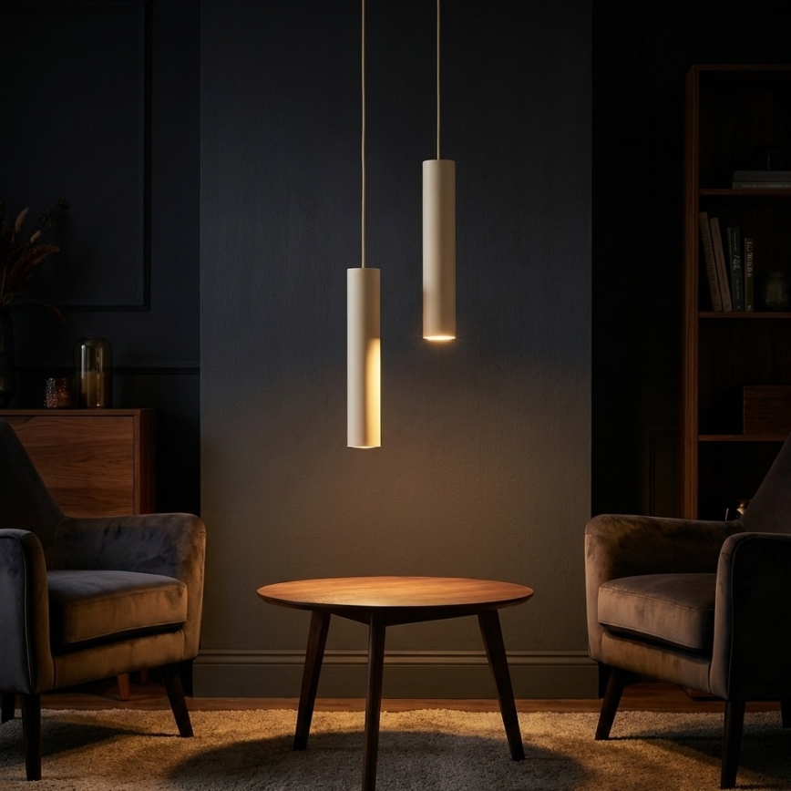 Brilagi - Lámpara colgante con cable TUBE 1xGU10/15W/230V beige/oro