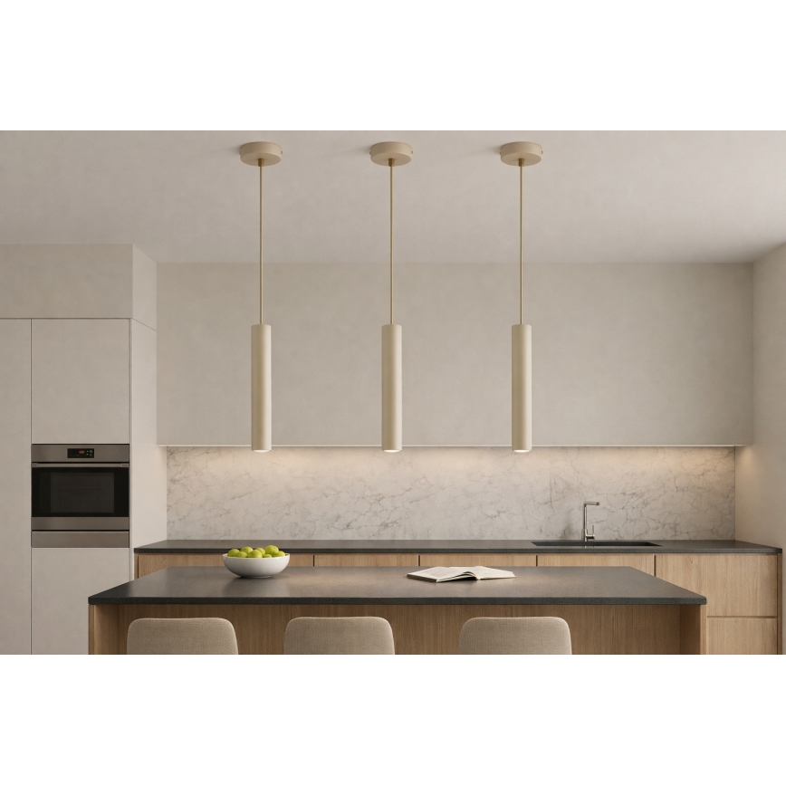 Brilagi - Lámpara colgante con cable TUBE 1xGU10/15W/230V beige/oro