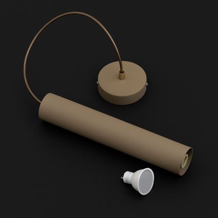 Brilagi - Lámpara colgante con cable TUBE 1xGU10/15W/230V beige/oro