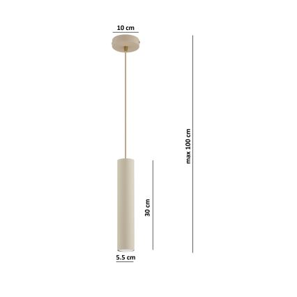 Brilagi - Lámpara colgante con cable TUBE 1xGU10/15W/230V beige/oro
