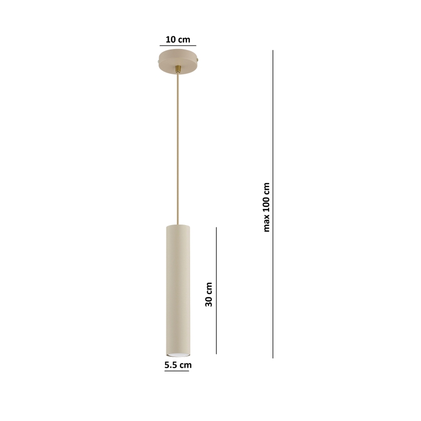 Brilagi - Lámpara colgante con cable TUBE 1xGU10/15W/230V beige/oro