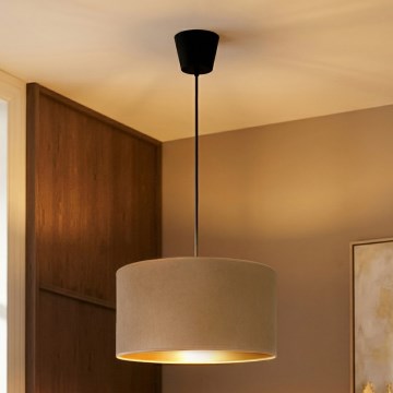 Brilagi - Lámpara colgante con cable VELVET 1xE27/60W/230V Ø 40 cm beige/dorado